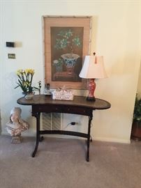 Leather top book table