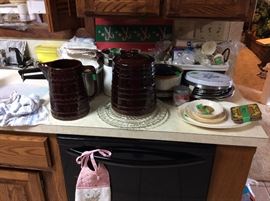 Kitchen - Marcrest Daisy Dot pitcher and cookie jar - in excellent condition