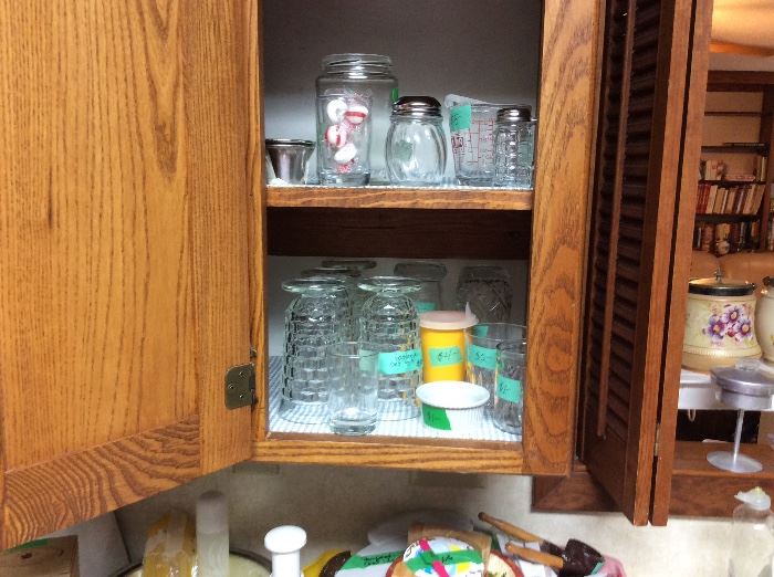 Kitchen - set of Fostoria glasses in cabinet