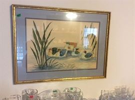 Large framed picture in living room