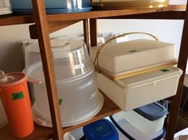 Garage - lots of vintage tupperware