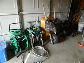 Shop - Hoses, wheelbarrow, 