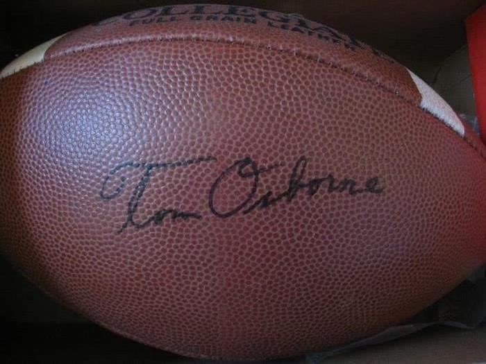 Tom Osborne signed football