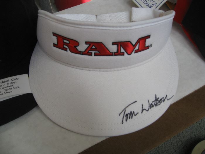 Tom Watson signed Ram visor