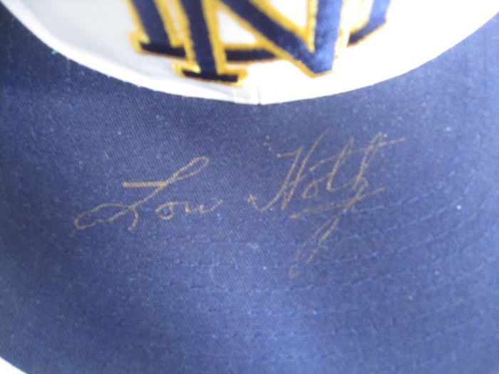 Lou Holtz signed cap
