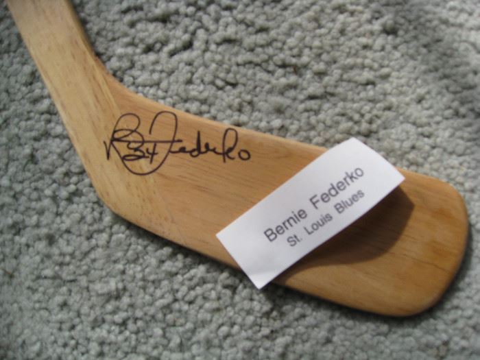 Bernie Federko signed childs hockey stick
