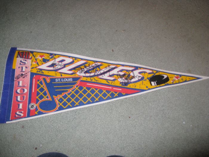Signed St Louis Blues pennant