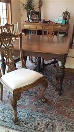 Dining table w/6 Maitland Smith chairs