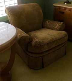 Pair of Lee Industry Club Chairs plus ottoman