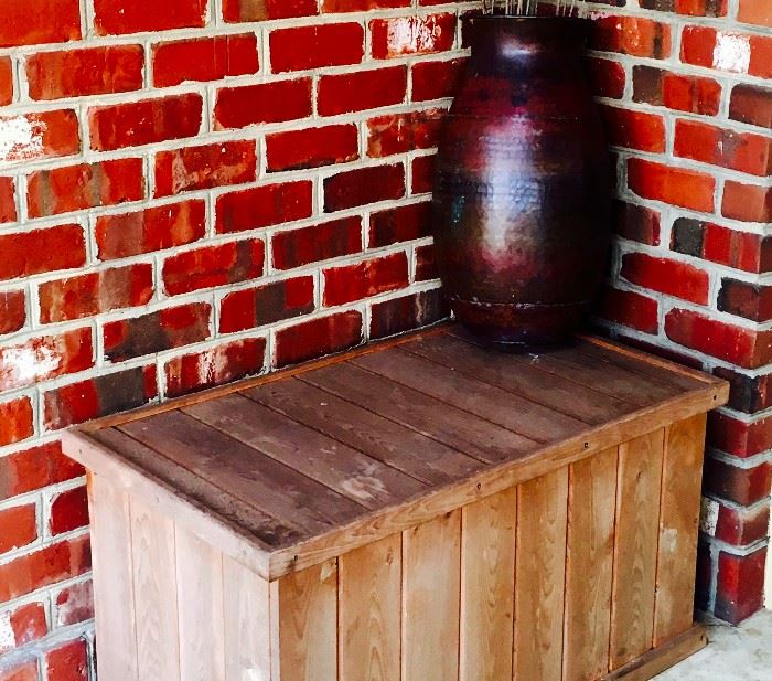 Cedar storage box and copper vessel