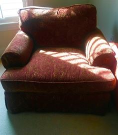 Pair of down filled club chairs 