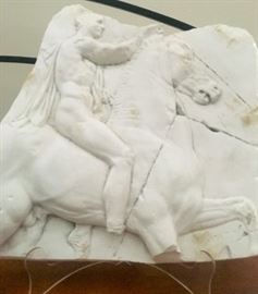 "Roman Equestrian" stone artwork