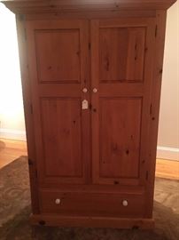 Pine armoire with mirror door