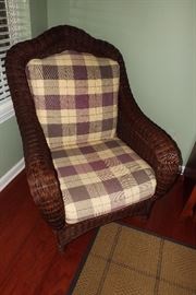 Cushioned wicker arm chair-SOLD