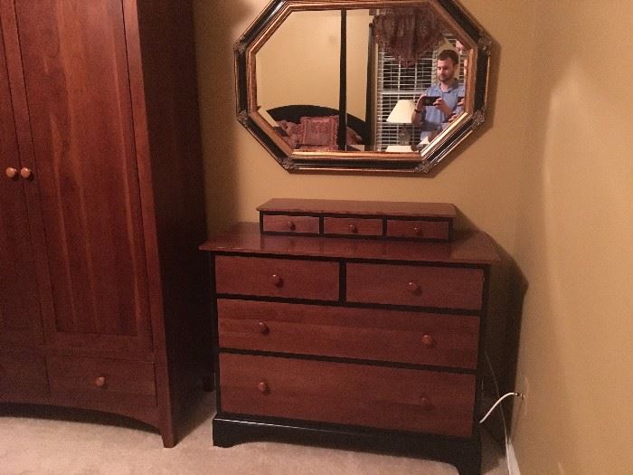 Ethan Allen chest of drawers and matching mirror