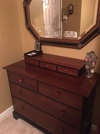 Ethan Allen chest of drawers and matching mirror (two available)