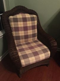 Cushioned wicker arm chair-SOLD