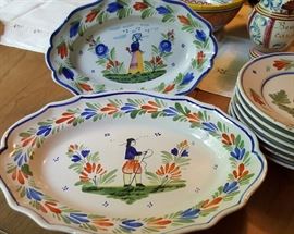 Antique Quimper Deep Plates