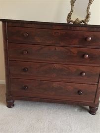 WALNUT 4 DRAWER CHEST WITH BOOK-MATCHED DRAWER FRONTS CIRCA 1880