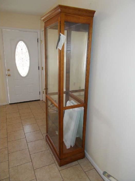 Curio Cabinet - Beveled Glass front - glass sides - with Light - 78" tall; 25" wide; 15" deep - NICE!!!