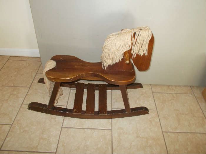 Hand Made Rocking Horse with Mane - Your grand child would love this.........