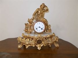 ANTIQUE French Statue Clock