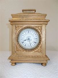VINTAGE Gold Colored Wooden French Clock - Timer Only