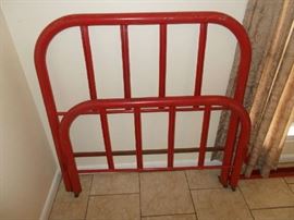 VINTAGE Metal Bed (Red) - Metal Side Rails