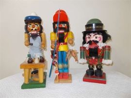 Sampling of Wooden Nut Crackers - some hand painted...
