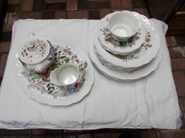 BOOTHS China - STANWAY Pattern - 4 Place Settings + Platter & Creamer/Sugar - Sold as a Set!!!