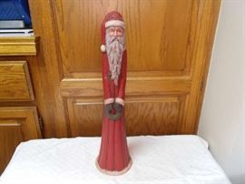 Hand Painted Ceramic Santa - 16" tall