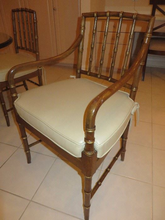 FAUX BAMBOO REGENCY WITH GOLD ACCENTS CHAIRS  KINDEL FURNITURE COMPANY (detail)