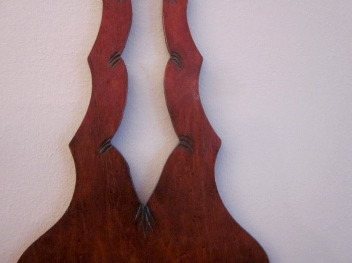 Pair of vintage handmade wall shelves,  rosewood.  12" tall, 5-3/4" wide