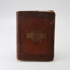 Antique Book of "Golden Days" Children's Newspaper: An antique book of Golden Days for Boys and Girls children’s newspapers. This collection is bound in a cloth hardbound cover with issues from 1881. It has black and white illustrations within.