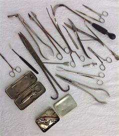 Lot of 19 Various Antique Medical Surgical Instruments
