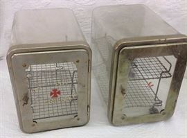 Lot of 2 Glass Antiseptic and Sanitizer Cabinet
