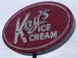 Kay's Ice Cream Porcelain Can Sign