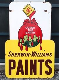 Porcelain Sherwin-Williams Paint Dealer Sign