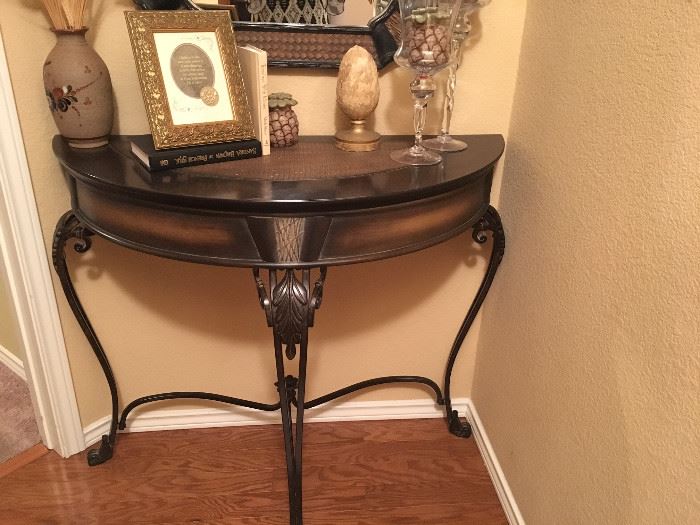 Half table with matching mirror