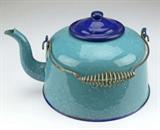 speckled enamelware tea kettle