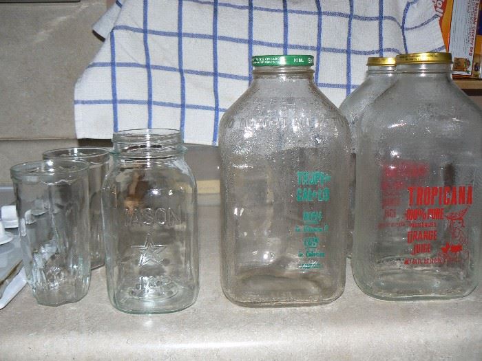 VIntage Water Cannisters - pristine condition and Old Glassware Sets
