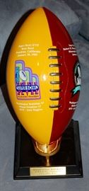 THIS CERAMIC FOOTBALL CELEBRATES THE REDSKINS SUPER BOWL WINS