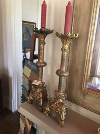 Brass alter candlesticks 