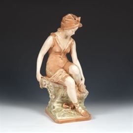 Amphora Style Large Figural Bathing Beauty Statue