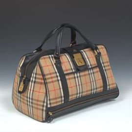 Burberry Vintage Haymarket Check Carry On Travel Bag