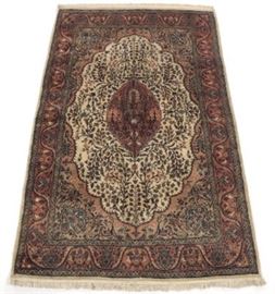 Kashmir Silk and Wool Tree of Life Carpet 