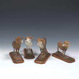 Louis Paul Jonas Studios, Bighorn Sheep Male and Three Dall Sheep Males 