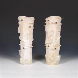 MidCentury Modern Italian Carved Alabaster Vases