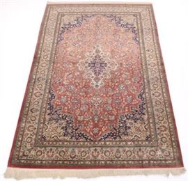 Persian Qum Silk Carpet Made for European or Turkish Market Prior to Revolution 