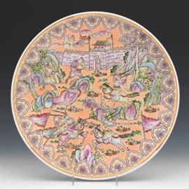 Polychromed Enamel Plate, ca. Late 19th Century
